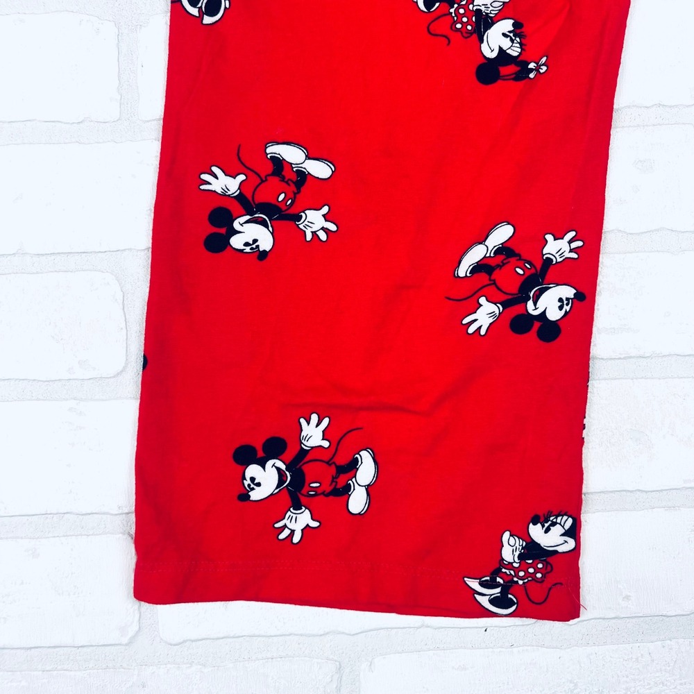 Disney Mickey Minnie Mouse Pajama Pants Womens Medium Red Wide Leg Sleepwear - Picture 12 of 14